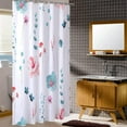 thumbnail image 6 of Stall 36x72in Shower Curtain,Teal and Blush Floral Shower Curtain,Cute Watercolor Flowers Shower Curtain for Bathroom,Modern Minimalist White Waterproof Fabric Shower Curtain Set with Hooks, 6 of 6