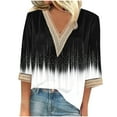 thumbnail image 2 of Sokhug Womens Summer Tops 2026 Dressy Casual Lace V Neck 3/4 Sleeve Shirts Trendy Printed Crochet Blouses Cute Boho Outfits, 2 of 5
