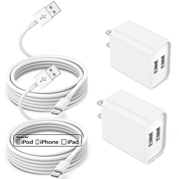 2 Pack iPhone 14 13 Fast Charger, 24W PD USB C Wall Charger Adapter with 2 Pack 6FT Type C to Lightning Cable Compatible with iPhone 14/13 Pro/13/12