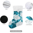 thumbnail image 3 of Coolnut 2 PCS Christmas Stocking Blue Roses Big Warm 17.7 x 12 Inch Hanging Xmas Stockings Decoration for Family Holiday Party Ornaments Decor Fireplace, 3 of 7