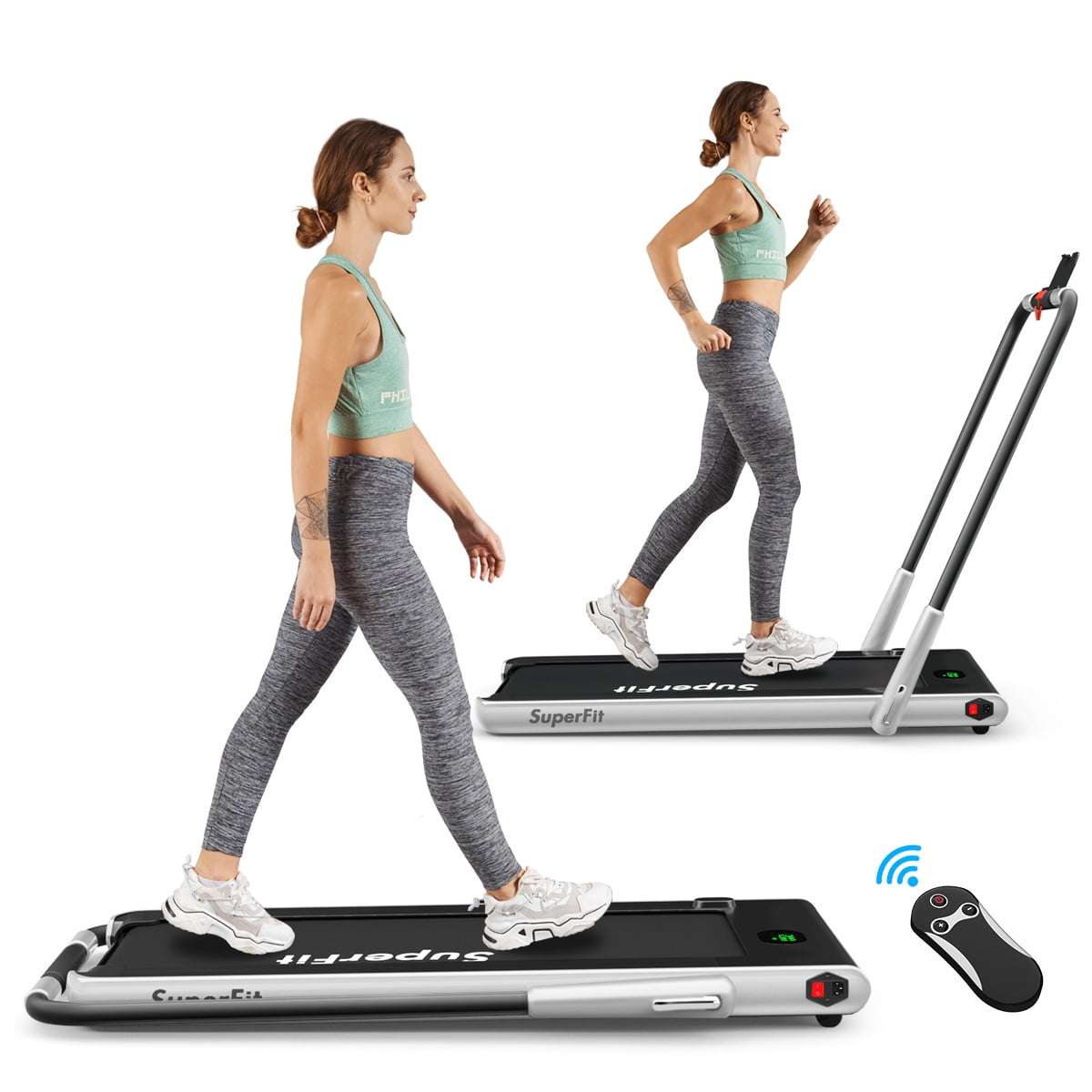 Superfit 2 25hp 2 In 1 Foldable Under Desk Treadmill Remote