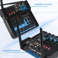 thumbnail image 3 of Microphone Mixer, Professional 4 Channel Audio Mixer with Dual Wire less Microphone Sound Mixer Board Console Blue tooth 48V Phantom Power USB Interface for DJ Karaoke Studio, 3 of 7