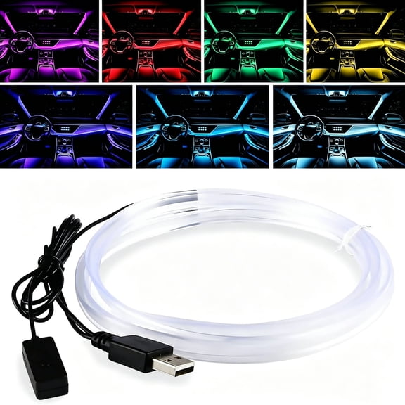 AUTOXBERT 5M/16FT Ambient Lighting Car Interior RGB Neon Running Atmosphere Party Light Strip