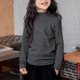 thumbnail image 1 of Blusa y camisa de cuello alto de manga larga a rayas de moda a juego de colores para mujeres y niños, informal, de manga larga, cálida, con cuello alto, de piel de oveja, blusa de poliéster para niños, 1 of 6