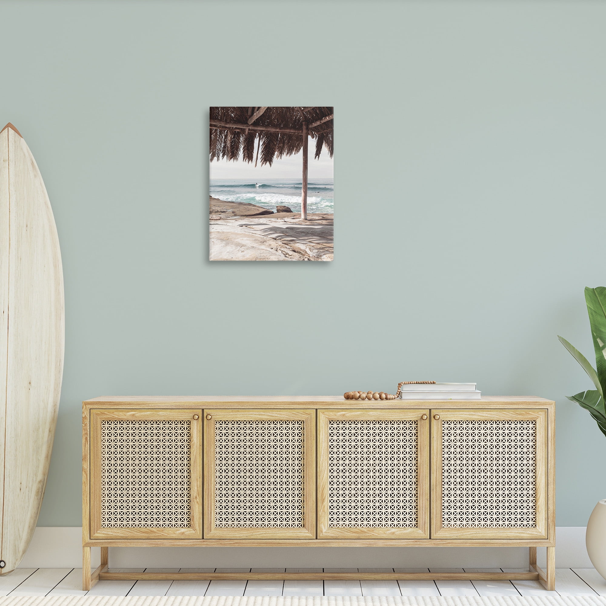Stupell Industries Tropical Beach Canopy Landscape Painting Gallery Wrapped Canvas Art Print Wall Art, 24 x 30
