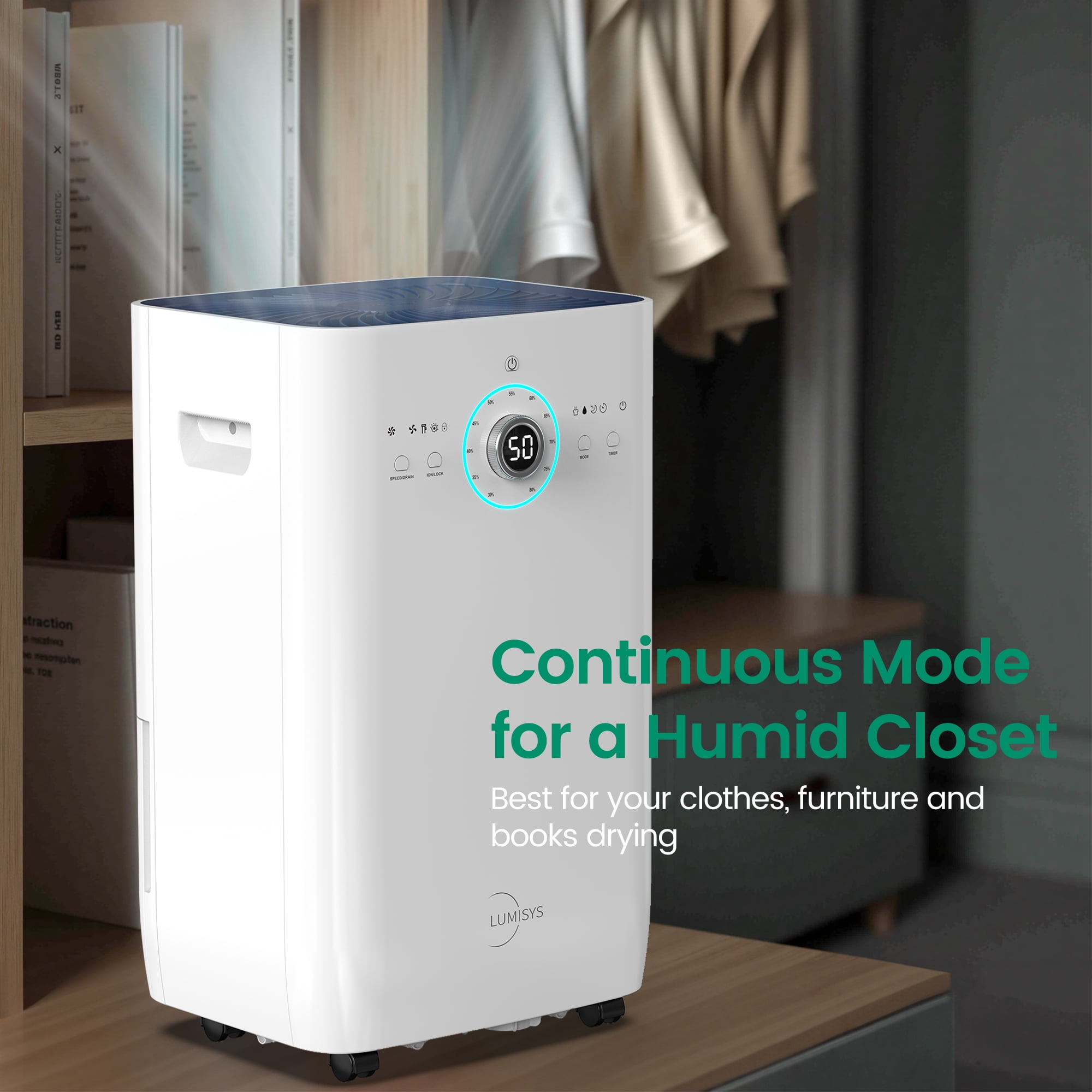 125 pt. 8,500 sq. ft. Commercial Dehumidifier with Pump in White