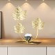 thumbnail image 1 of Escultura de metal con hoja de ginkgo y decoración de escritorio, estatua de pan de oro para estantería y decoración de mesa en la oficina, 1 of 6