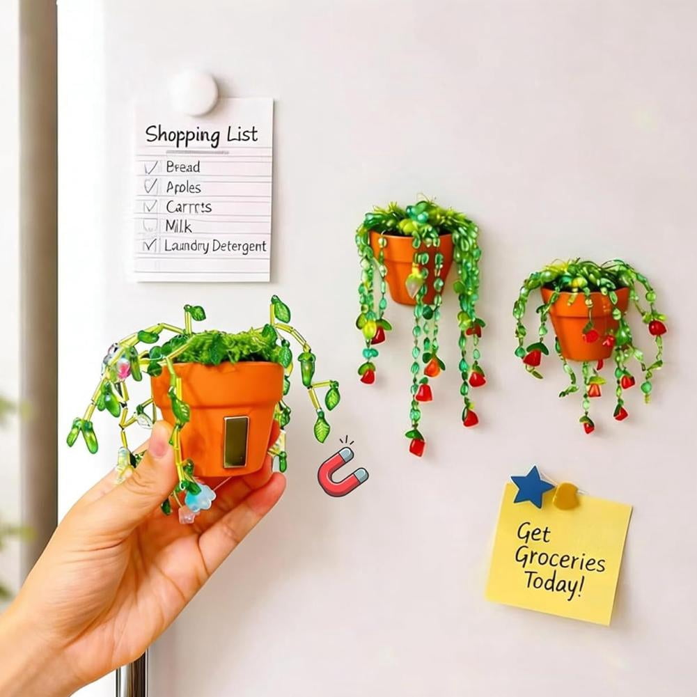 2026 New 19000 Pcs DIY Beaded Plant Kit, Green Glass Beadeds Plants Kit with Mini Ceramic Pots,Pliers,Leaves etc, Forever Plant Beaded Making Kits for Jewelry Making DIY Craft