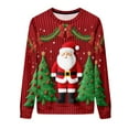 thumbnail image 6 of YUGYXL Christmas Sweatshirt for Women Fleece Lined Long Sleeve Crewneck Cute Print Holiday Party Pullover Tops C Red XXL, 6 of 9