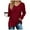 Red, variant on GBSYEWXS Sweaters For Women Brick Red V-Neck Long Sleeve Solid Color Thermal Pullover Sweater