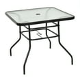 thumbnail image 2 of Patiojoy 32" Square Tempered Glass Table Steel Frame Outdoor Table for Yard Garden, 2 of 8
