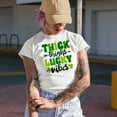 thumbnail image 2 of Thick Thighs Lucky Vibes, St. Patrick's Day, Baby Blue T-Shirt, Medium, 2 of 5