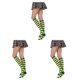 thumbnail image 3 of Sonducket 1 par de calcetines a rayas hasta la rodilla de arcoíris, medias cómodas, medias de manguera para disfraz de fiesta, rayas verdes y amarillas Type1 NO1 Sonducket CBP288762, 3 of 6