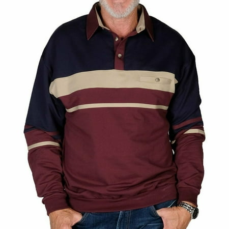 

Classics by Palmland Horizontal Stripes Big and Tall Banded Bottom In Burgundy