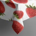 thumbnail image 5 of Red Strawberry Plants Fruit White Pattern Square Tablecloth,Waterproof Square Table Cover,Wipeable Spillproof Washable Table Cover for Home Kitchen Party Decor 60"x60"(152x152cm), 5 of 6