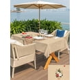 thumbnail image 5 of Outdoor Tablecloths with Umbrella Hole & Zipper, Cherry Blossoms Tablecloth Rectangle 60x84 Inch, Japanese Spring Floral Leaves Vintage Beige Waterproof Table Cloth, Patio/Pool/Picnic Table Covers, 5 of 8