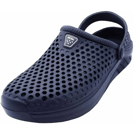 

Shoes8teen Mens Athletic Sports Clogs Slip-On with Adjustable Back Strap 0007M Navy 7