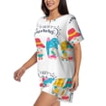 thumbnail image 2 of Lsque Gnomes Summer Women's Short-Sleeved Pajama Set - 2 Piece Soft and Lightweight Sleepwear Set-, 2 of 9