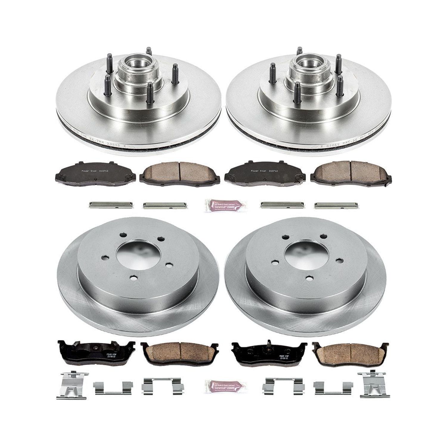 Power Stop Front and Rear Stock Replacement Brake Pad and Rotor Kit KOE1864