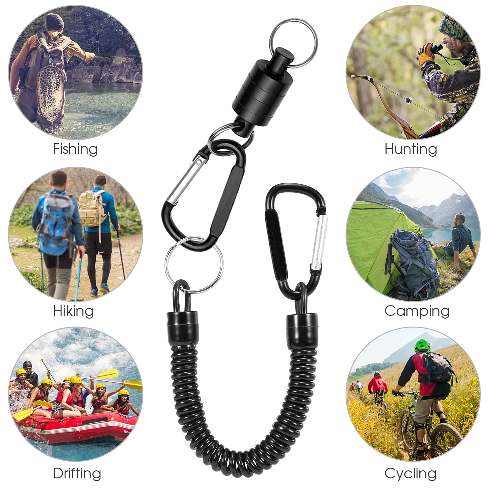 Fishing Magnetic Net Release – Strong Aluminum Alloy Clip Retractor With Keychain