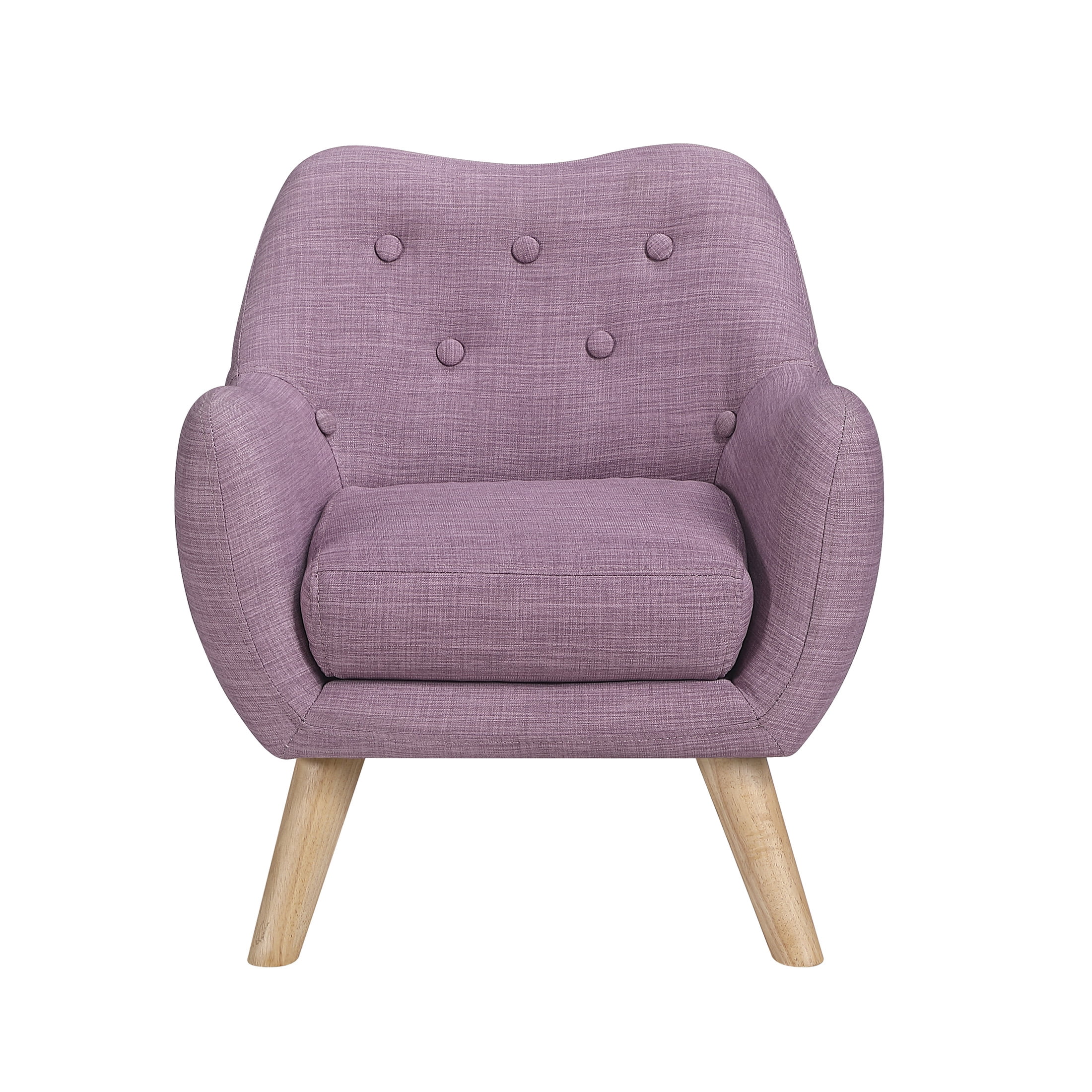 OakvillePark Fern Modern Button Tufted Textured Fabric Kid's Chair, Purple