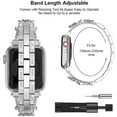 thumbnail image 2 of Diamond Band Compatible with Apple Watch Bands for Women 42mm 44mm 45mm 49mm Series 9 Ultra SE 8 7 6 5 4 3 2 1, Sparkle Diamond Replacement Bracelet Wristband with Link Removal Tool, Silver, 2 of 5