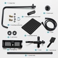 BVSOIVIA 3 IN 1 Bathroom Shower Faucet Rainfall Shower Set Matte Black Wall Mount Bathtub Shower ...