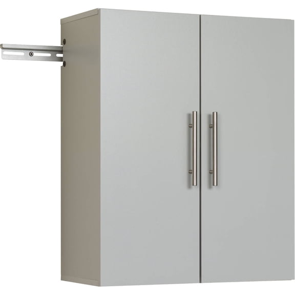 Prepac HangUps 24" Upper Storage Cabinet in Light Grey Laminate