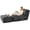 Daek Grey, variant on S-HOME Ergonomic Chaise Lounge Sofa Bed Flannelette - Multi-Scene for Reading, Working, and Gaming, Daek Grey