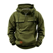TIMIFIS Hoodies Sweatshirts for Men Fashion Fleece Zipper Pullover Workout Hoodie Casual Loose Solid Long Sleeve Sweaters with Pocket