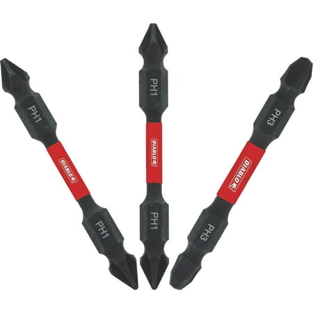 UPC: 0008925157267 | Diablo Phillips 2-1/2 in. L Double-Ended Screwdriver Bit Set Black Oxide 3 pc – Total Qty: 1