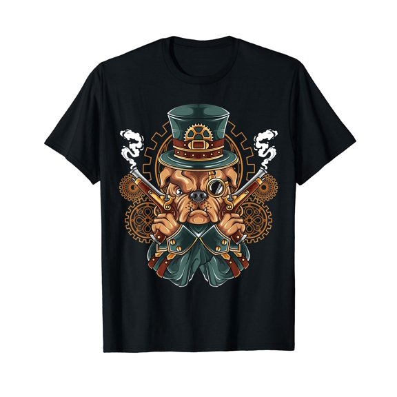 Funny Steampunk Dog Lover Love Steampunk Cotton T-Shirt