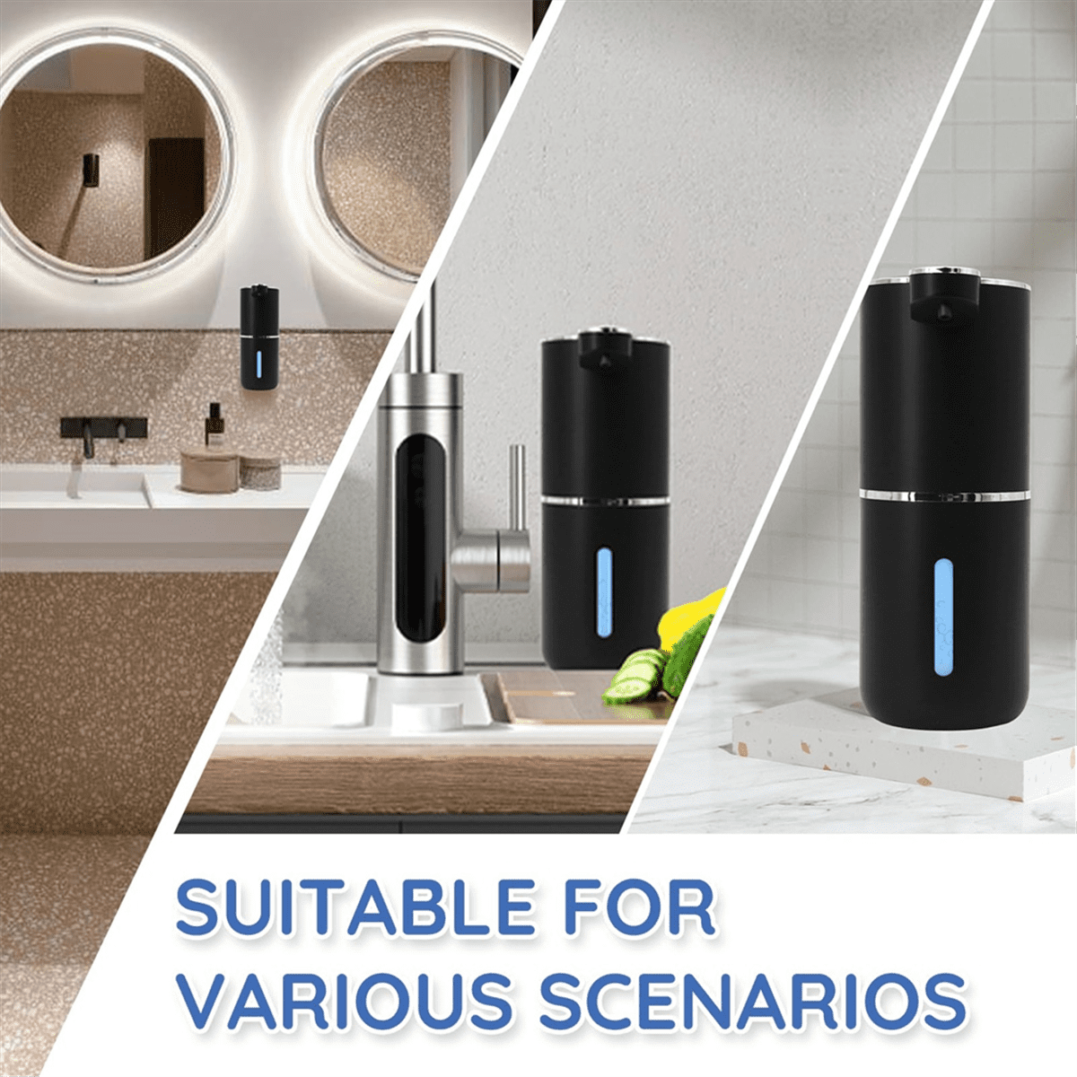 Liquid Soap Dispenser, Automatic Soap Dispenser,400ml Automatic Soap Dispenser Touchless, for Bathroom, Kitchen,Hotel,1 * Soap Dispenser 1 * USB Cable,Black