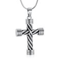 thumbnail image 1 of Collar en minicreación con cuerda de cremación, cruz enrollada, urna de cenizas, 1 of 7