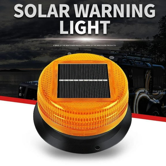 QHUDLV Solar Emergency Flashing Lights,LED Strobe Beacon with Magnetic Base for Vehicle Safety