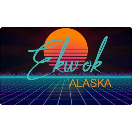 

Ekwok Alaska 4 X 2.25-Inch Fridge Magnet Retro Neon Design