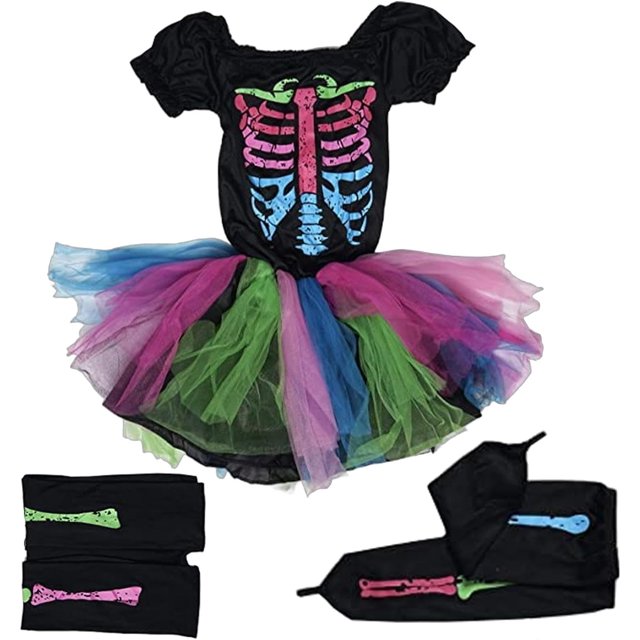 Disfraces de Halloween para niñas adolescentes: niña colorida, vestido de disfraz para niñas y niños, fiesta de disfraces, mascarada, talla M de Halloween
