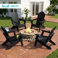 thumbnail image 2 of Cobiod Outdoor Adirondack Chair, Foldable Lawn Chair with Dual Cup Holders, Weather Resistant High Back for Patio, Garden, Beach, Black, 2 of 9