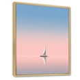 thumbnail image 2 of Designart "Calm Shore Pink And Blue Sailboat Picture II" Coastal Floater Framed Canvas Wall Art, 2 of 5