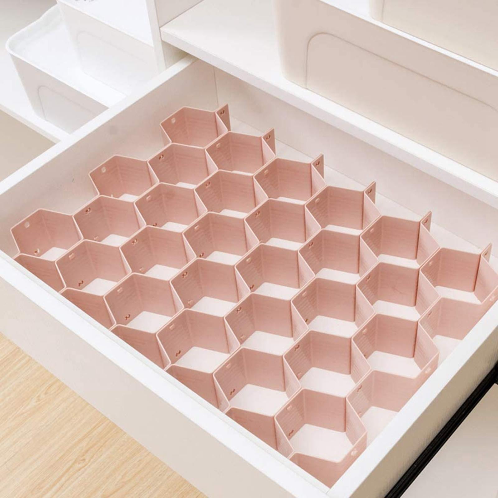 18-Compartment Moraphee Honeycomb Drawer Dividers Storage Compartment Closet Organizers for Ties Socks Underwear Sunglasses and Small Stationery 