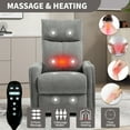 thumbnail image 3 of CQSXDA Living Room Heat Massage Recliner Chair in Light Fabric Featuring Rocker and Swivel Design, 3 of 17