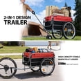 thumbnail image 6 of S-HOME Heavy Duty Aluminum Bike Cargo Trailer, 20" Wheels, 220 lbs Capacity Luggage Cart for Groceries and Cycling Travel，Black+Red, 6 of 13