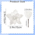 thumbnail image 3 of Cozeii 3 Pcs Christmas Ornaments, Artificial Velvet Glitter Poinsettia Flowers with Stems for Xmas Tree Wreath Garland Decoration (White）, 3 of 5