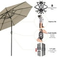 thumbnail image 5 of Yescom 10 Ft 3 Tier Patio Umbrella with Crank Handle Push to Tilt Aluminum Backyard, 5 of 9