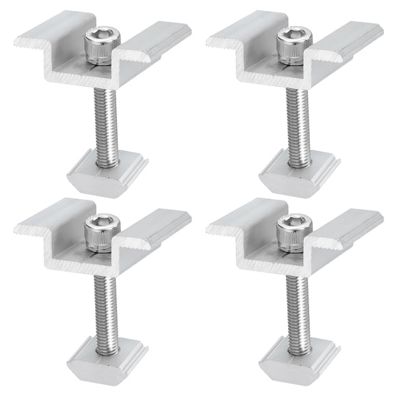 Uxcell Set of 4  Solar Panel Mount Mid Clamps, 40mm Aluminum Solar Mid Clamp Solar Panel System Install for PV System