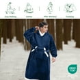 thumbnail image 5 of Cozy Comfort Wearable Blanket Hoodie, Oversized Hooded Sweatshirt Blanket, Breathable, Blue, 5 of 6