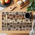 thumbnail image 2 of Placemats Set of 6, Brown Beige Woven Placemat, Linen Place Mats for Kitchen/Dining Tables, Rustic Farmhouse Dog Paw Vintage Washable Table Mats for Party, 2 of 8
