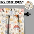 thumbnail image 5 of Kitchen Curtains 24 Inch Short - 3 Panel Set, Rod Pocket Window Curtain with Boho Vintage Mushroom Print, 100% Polyester for Farmhouse, Cafe, Kitchen, Bedroom, Easy Wash, 5 of 6