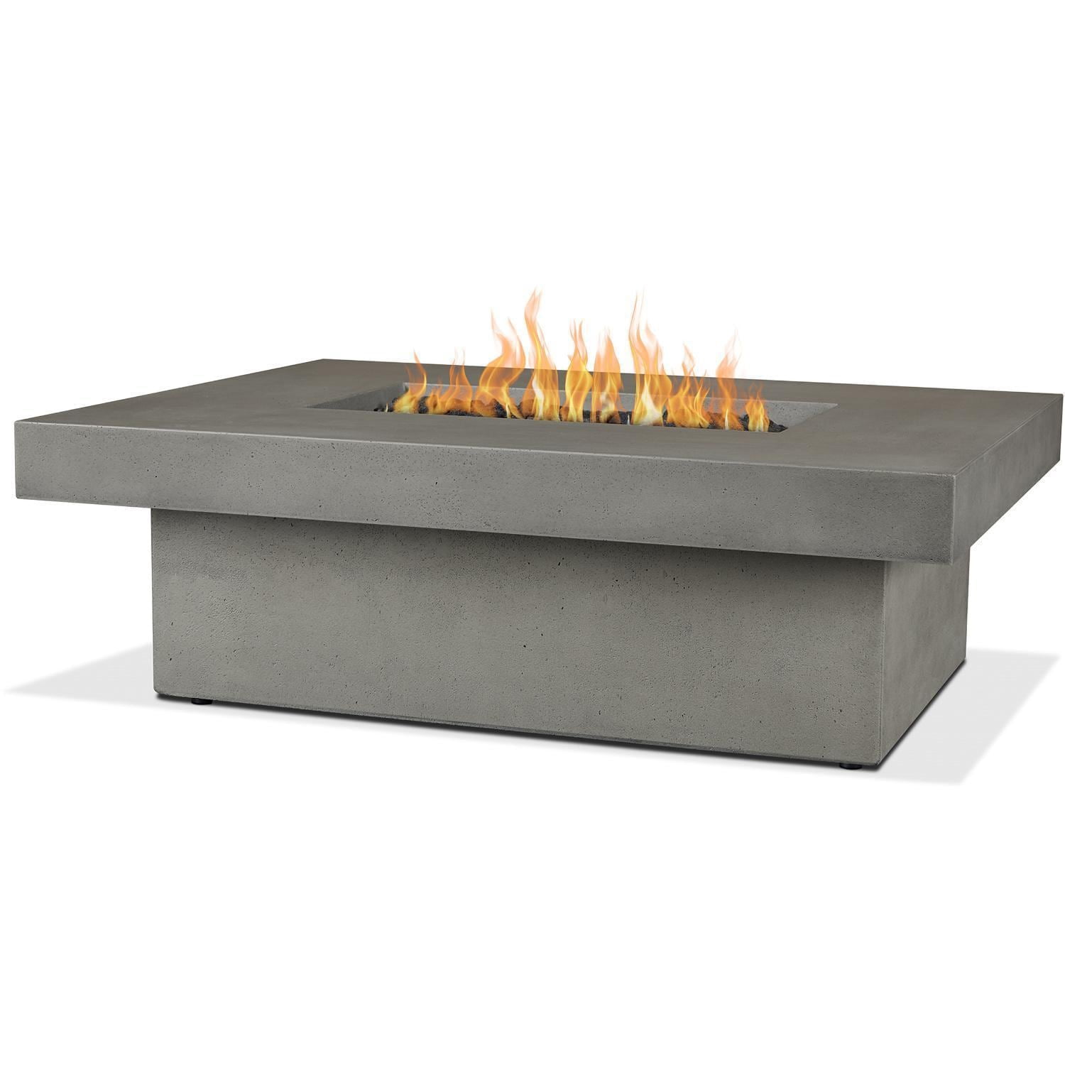 Hickory Bay 60 Inch Rectangular Steel Propane Fire Pit Table in Ash by BBQGuys Signature