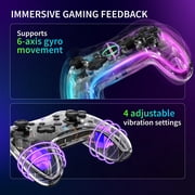Fosmon Wireless Pro Controller for Switch 2/Switch/Lite/OLED, Rechargeable Gamepad with RGB Lighting, 6-Axis Gyro, 4 levels Vibration and Turbo for Nintendo Switch 2 Controller